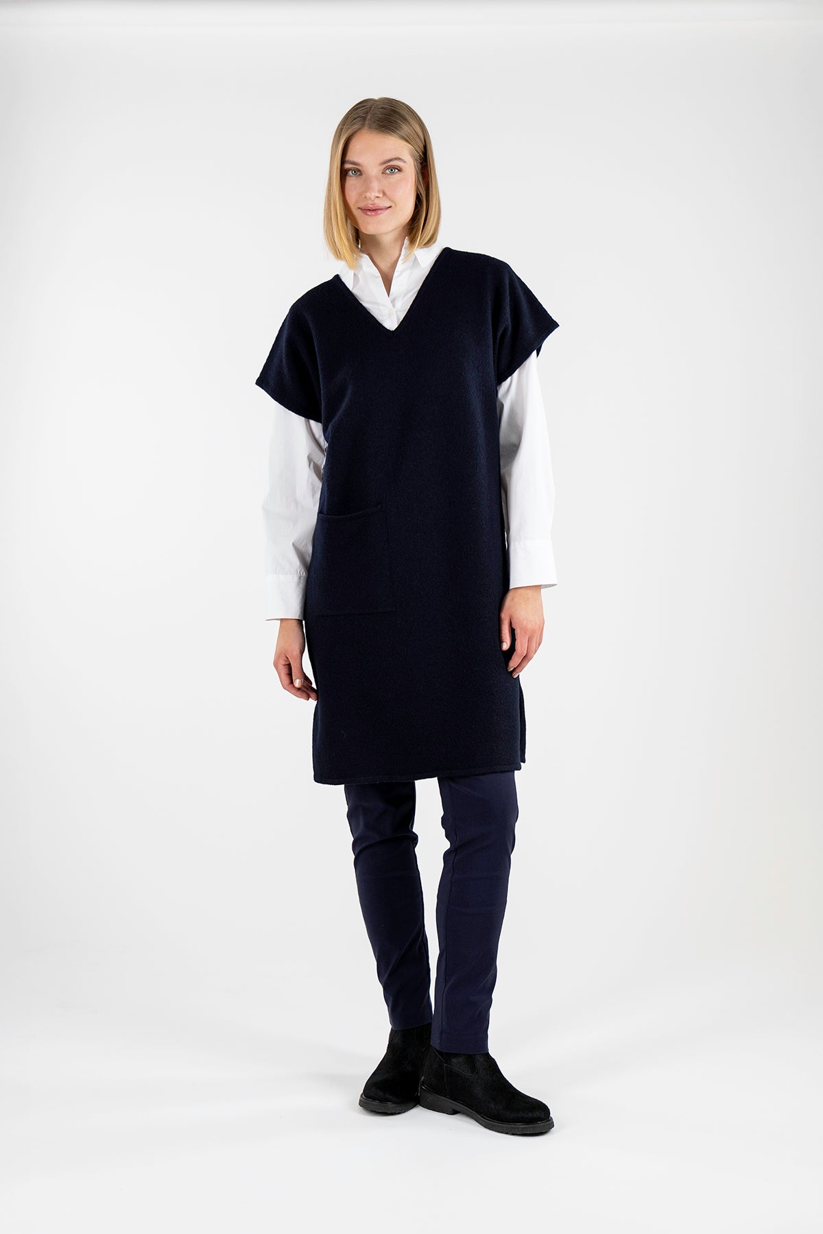 KEFEUS knitted dress dark blue