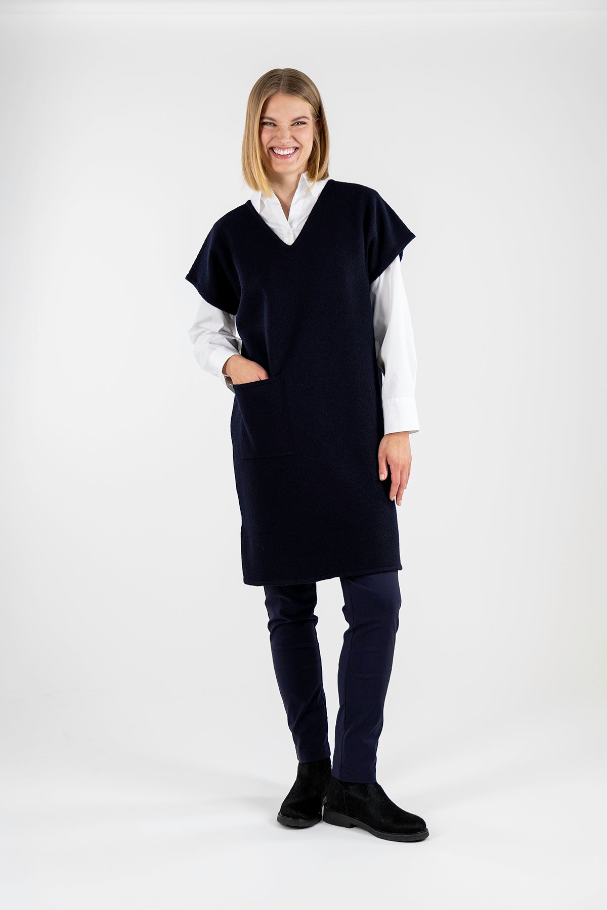 KEFEUS knitted dress dark blue