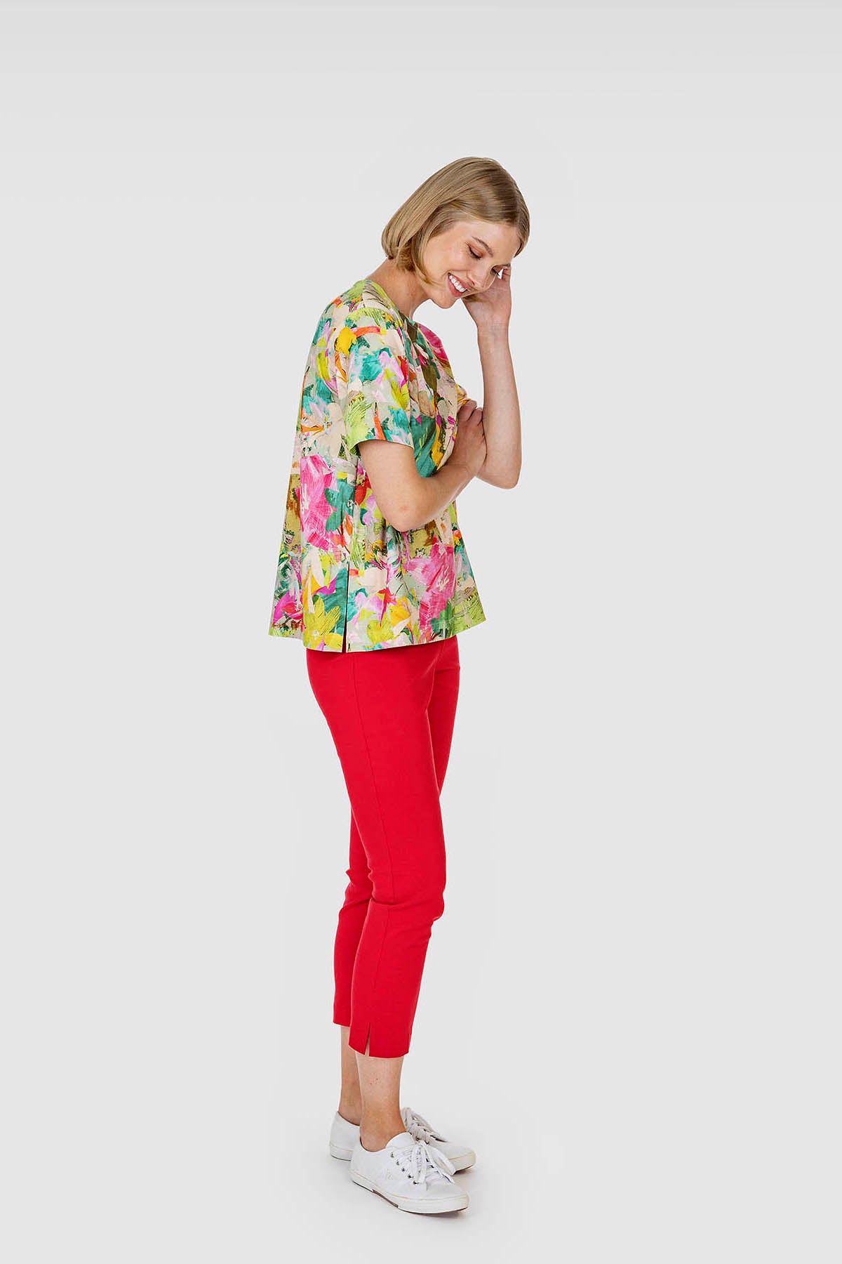 EEVA SLIT trousers red