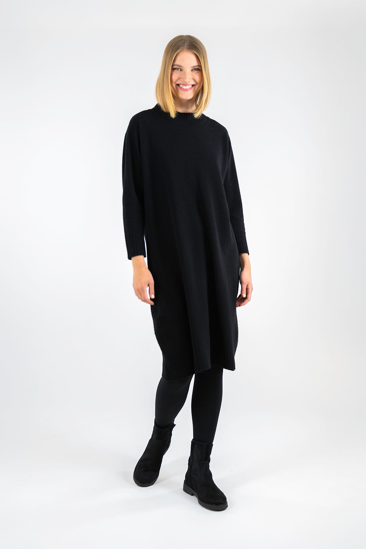 TORPPA knitted dress black