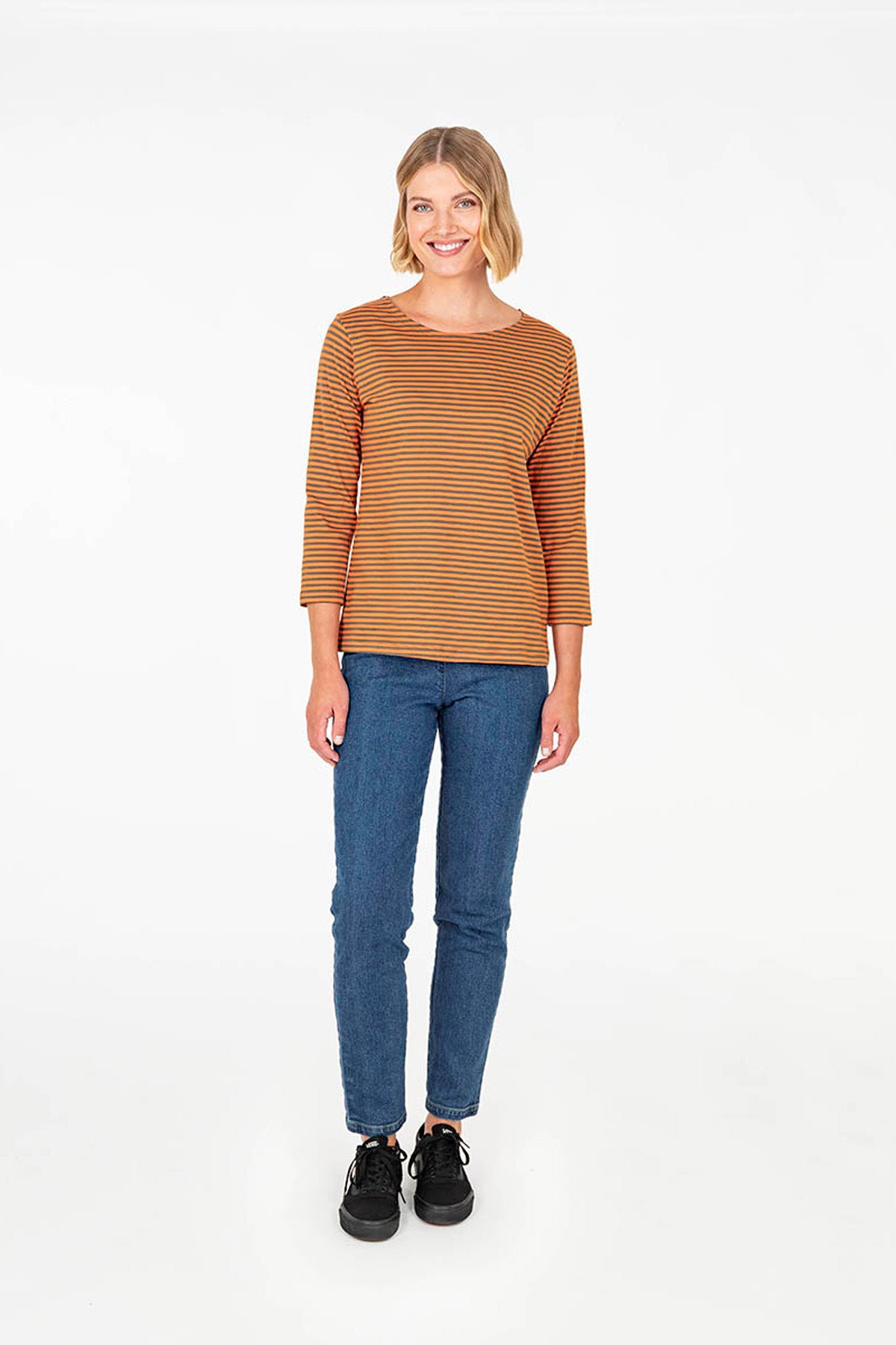 UNA top orange-olive