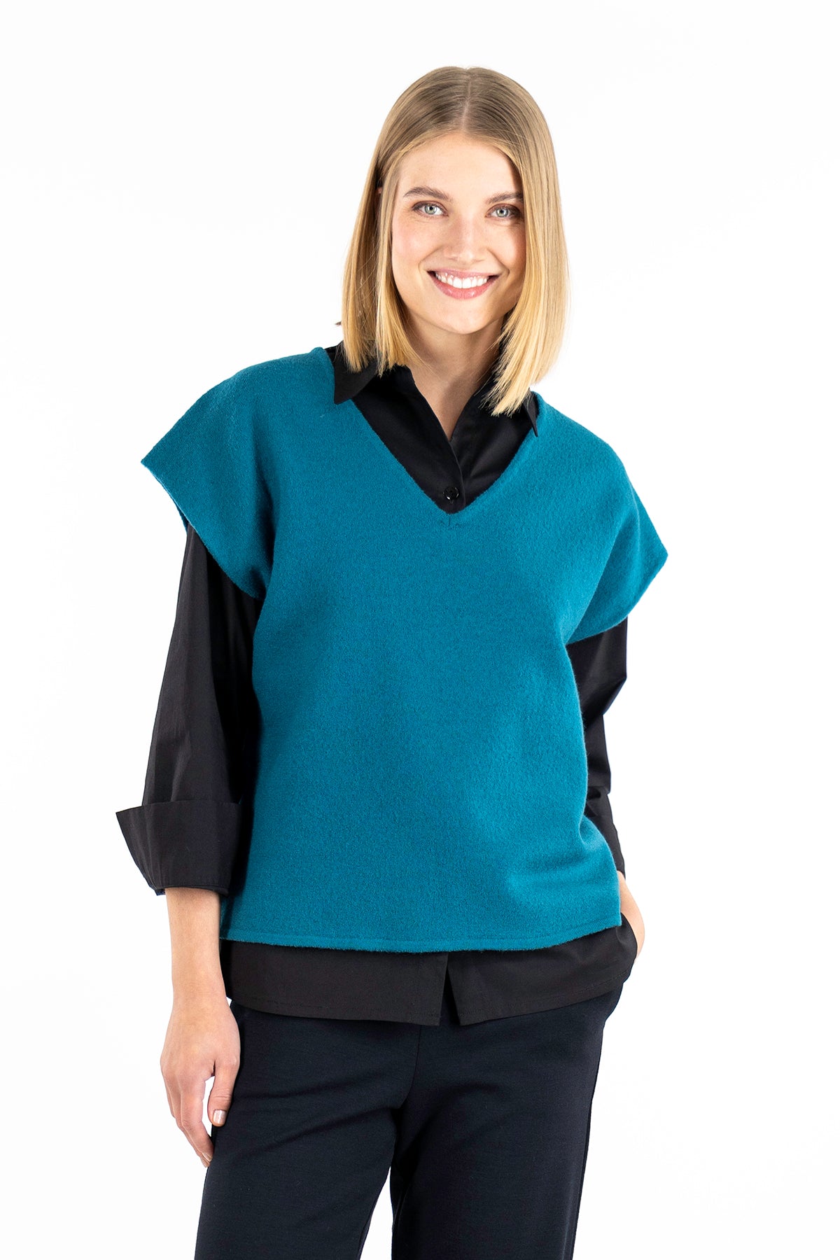 VIRGO knit petrol green