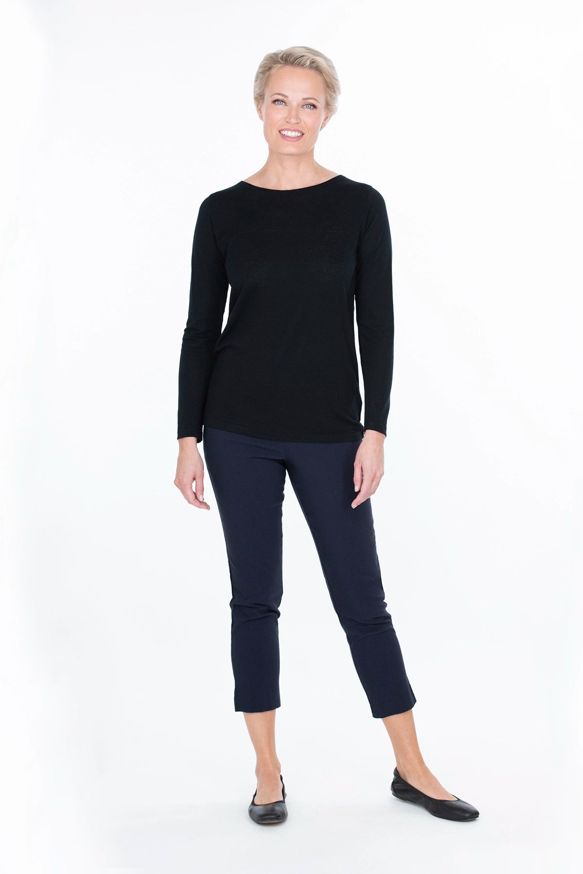 EEVA SLIT trousers dark blue
