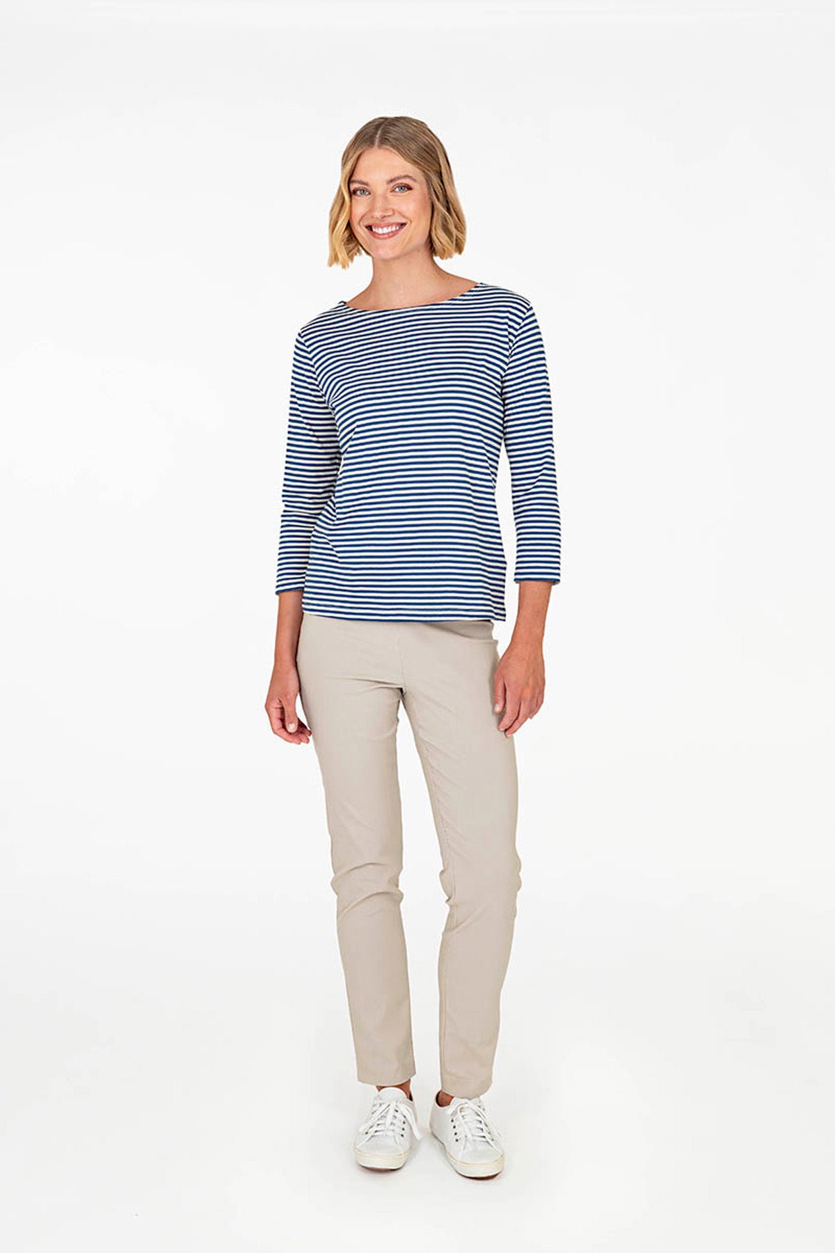 UNA top blue-beige